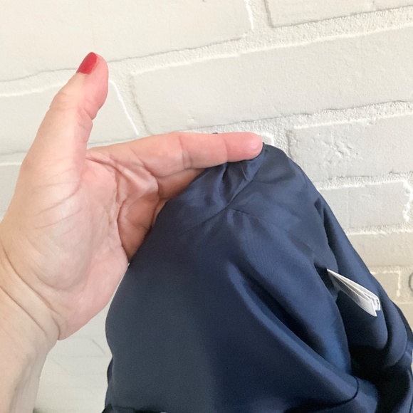 Luisa Spagnoli Women’s Blazer Silk Navy Blue Satin trims Suiting Tailoring Sz M - Picture 15 of 16